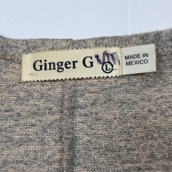 Ginger G Cardigan Women's Large Floral Knit Short Sleeve Open Front boho - Picture 5 of 8